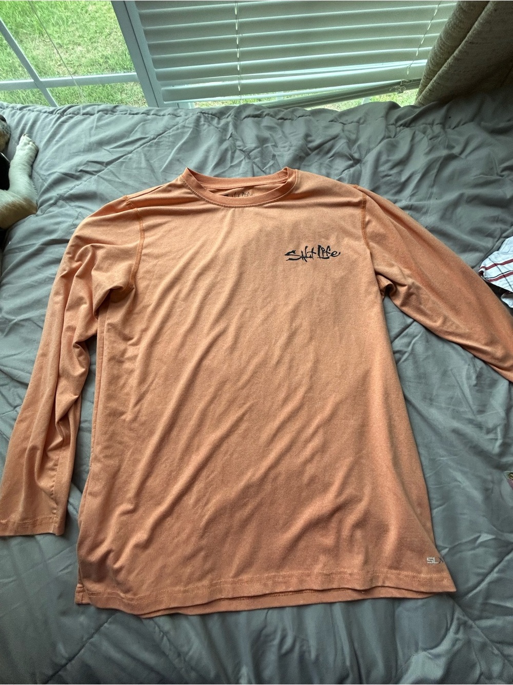 💚3/$25 youth XL Salt Life Long Sleeve Performance Tee - Clay Orange